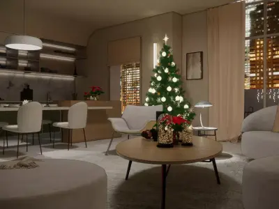 Living room 3D model 8