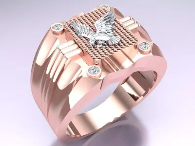 Eagle ring  - Mens rings - N575 3D print model