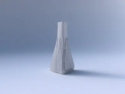 Vase grounded triangle with partial random triangle plates 3D print model