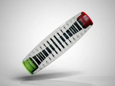 Furippu tall glass bottle with stripes Low-poly 3D model