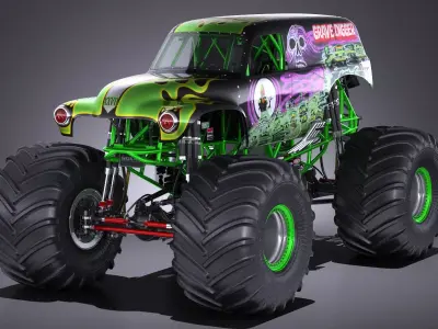 Grave Digger Monster Truck 3D model