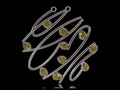 Calligraphic Script Diamond Teardrop Pendant model jp0386 3D print model