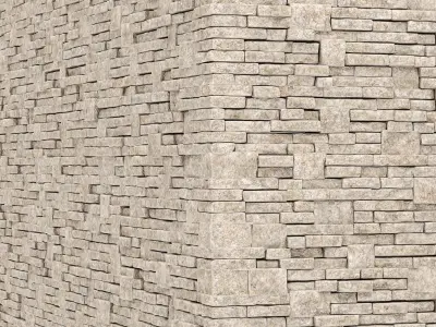 Brick stone wall block many n1  3D model