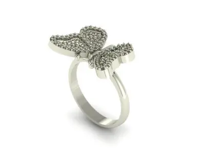 butterfly fashion ring 3D print model