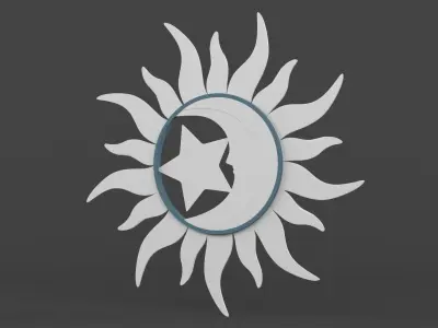 Sun Moon Wall Decoration 3D model