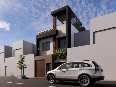 MODELADO DE VIVIENDA UNIFAMILIAR DE DOS NIVELES  3D model