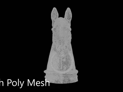 Horse Bust Low-poly 3D model