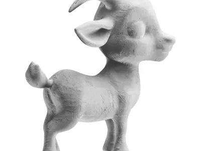  Goat Statues Low-poly 3D model