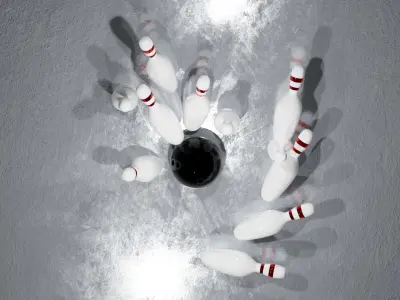  Bowling Ball and Pins 3D model