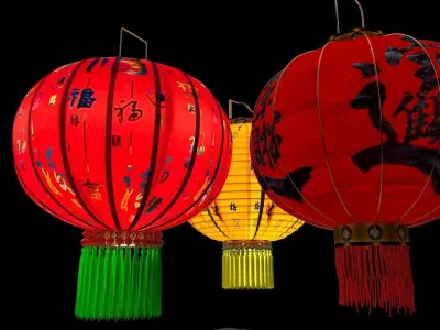 Chinese red lantern 3D model 87