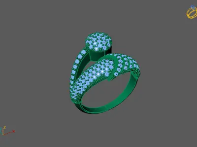 STL 3DM Print Ready Women Diamond Ring Lightweight Printable  3D print model 44