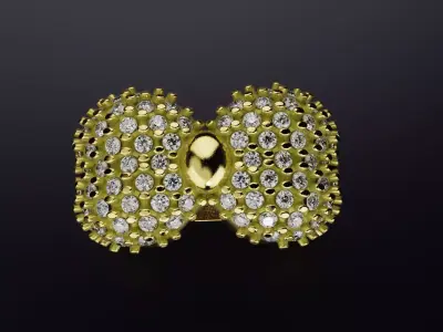 Anillo Corbatin laso monio  - Bowtie Ring 3D print model