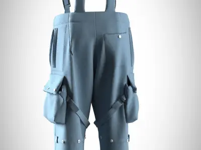 Denim Ski Pant 3D model