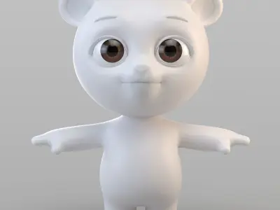 Cartoon Biped Bear 3D model