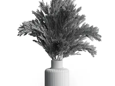 bouquet dry lavender vase glass Low-poly 3D model