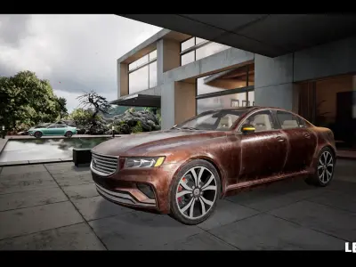 Sport Sedan Car Driveable Animated Realistic Low-poly 3D model