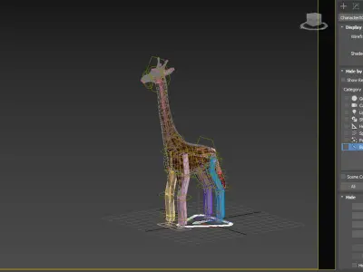 giraffe  rig  high-poly  textured 3D model
