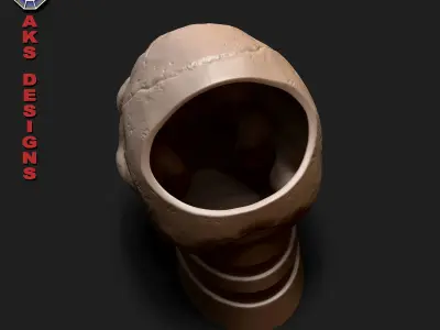 skull version 1 Penholder cum flowerpot 3D print model