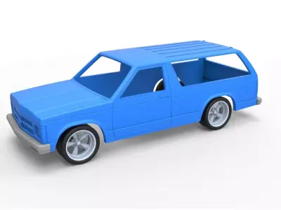 Shell and wheels Chevrolet S10 Blazer 1991 Scale 1 to 25 3D print model