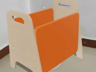BacPiloo Orange Low-poly 3D model