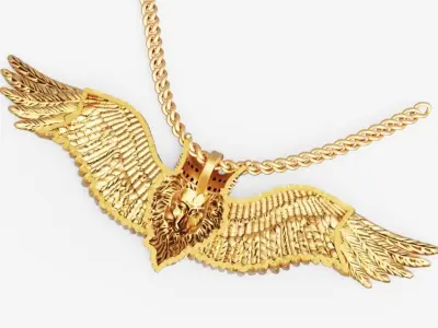 Lion wings pendant Silver Gold  Print 3D print model
