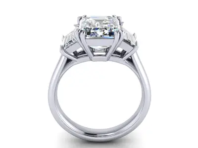 Emerald Wedding Ring 3D print model