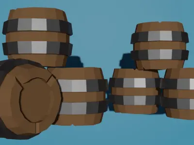 Lowpoly Barrel Model Free low-poly 3D model