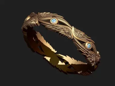 AN ELVEN RING WITH STONES 3D print model