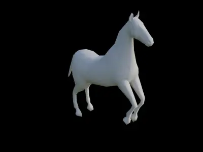 HORSE LOW POLY RIGGED AND ANIMATED 3D MODEL Low-poly 3D model