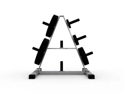 GYMS-001 squat rack with weights 3D model