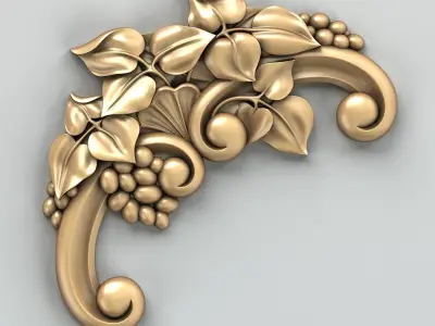 Carved decor corner 006 3D model