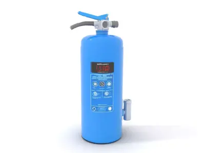 Blue Fire Extinguisher Model Pack with Digital Display Low-poly 3D model