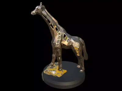 Steampunk Giraffe Rock Low-poly 3D model