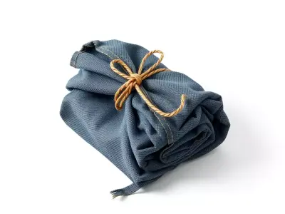 Blue Fabric Bundle with Twine Low-poly 3D model