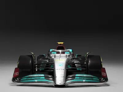 Formula 1 Mercedes Petronas AMG 44 Low Poly and High Poly W13 Low-poly 3D model