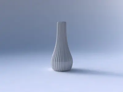 Vase curved 2 with extruded vertical lines 3D print model