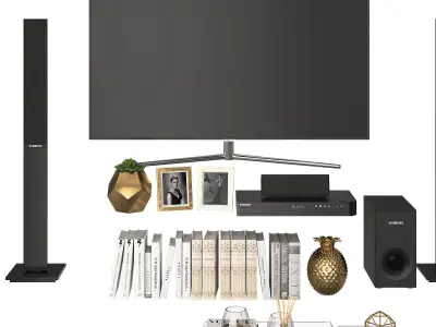 Living Room White Gold 3D model