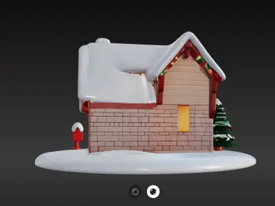 Cozy 3D Christmas Cottage Series 3 3D model