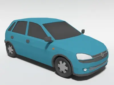 Low Poly Cartoon Opel Corsa C Car Low-poly 3D model