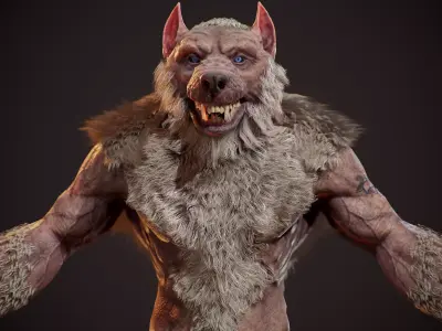WereWolf Wild Realistic Low-poly 3D model