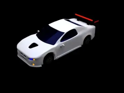 lowpoly sport car Low-poly 3D model