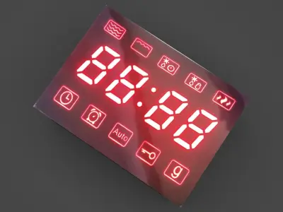 Illuminated Microwave 7 Segmented LED 3D model