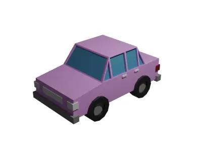 Low poly car 3D model V3