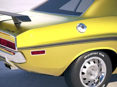 Dodge Challenger 1970 with interior 3D model