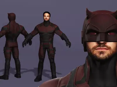 Realistic Male 3D Model Daredevil from marvel  3D model