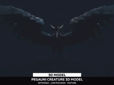 Pegauni Creature Low-poly 3D model