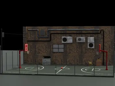 basketball court 3D model order