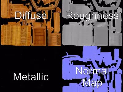 Traditional Bamboo Hut model pack Low-poly 3D model