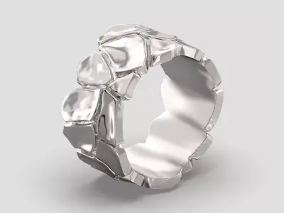 R 173 Sculptural wedding band ring 3D print model