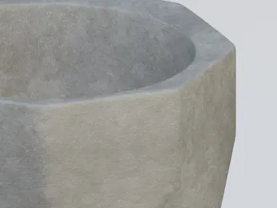 Vase32 concrete planter with hexagonal shape 3D model